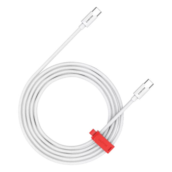Кабел Canyon 100AB USB C-C 1.2м бял