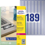 Етикети Avery 25.4/10 A4 189ет сребр.20л - Image 2