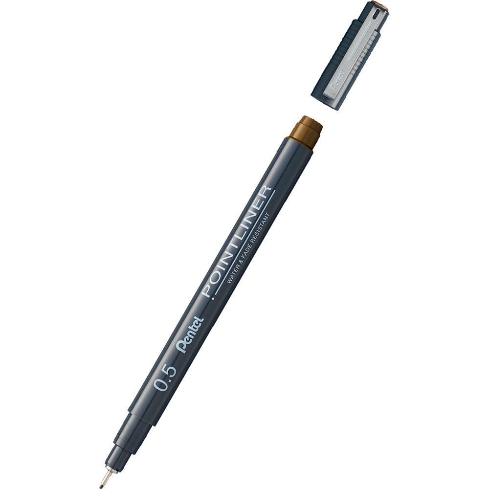 060820266a74cf9d23908.jpeg Тънкописец Pentel Pointliner 0.5мм сепия - Image 1